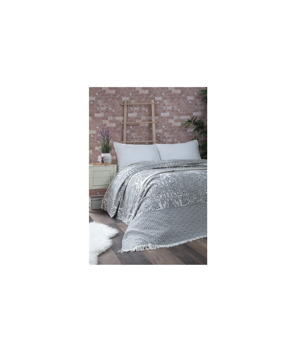 Narzuta Bawełna Premium 220X240 Boho Popiel