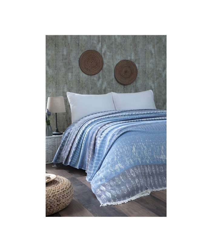 Narzuta Bawełna Premium 220X240 Modern Niebieski