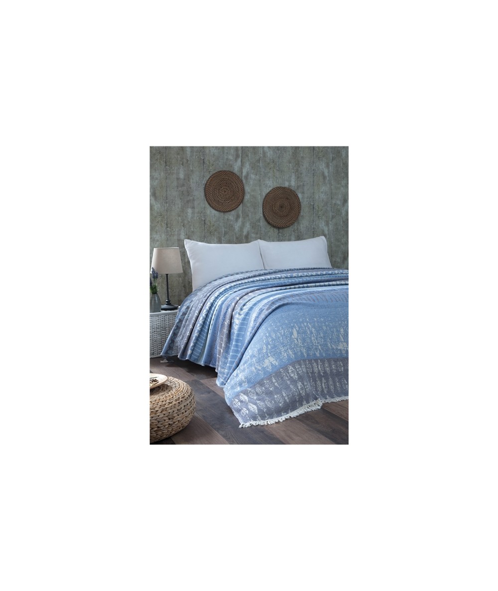 Narzuta Bawełna Premium 220X240 Modern Niebieski