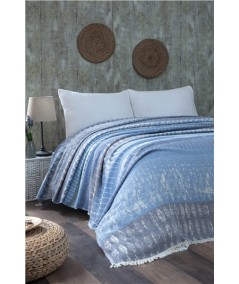 Narzuta Bawełna Premium 220X240 Modern Niebieski