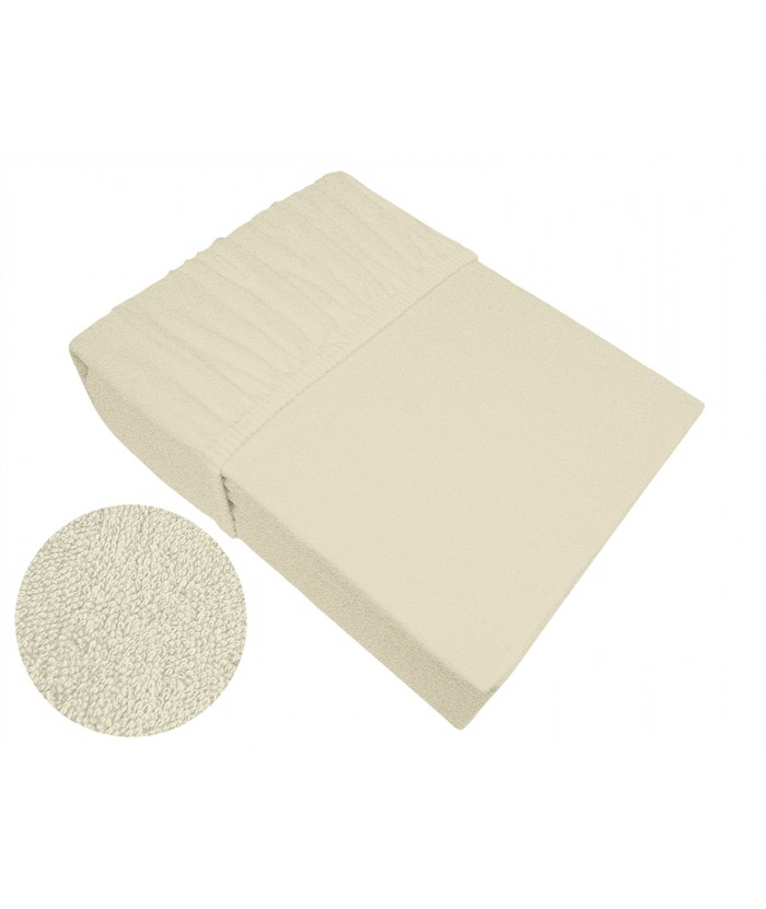 Prześcieradło bawełna frotte Frotex 200x220 z gumką kość słoniowa