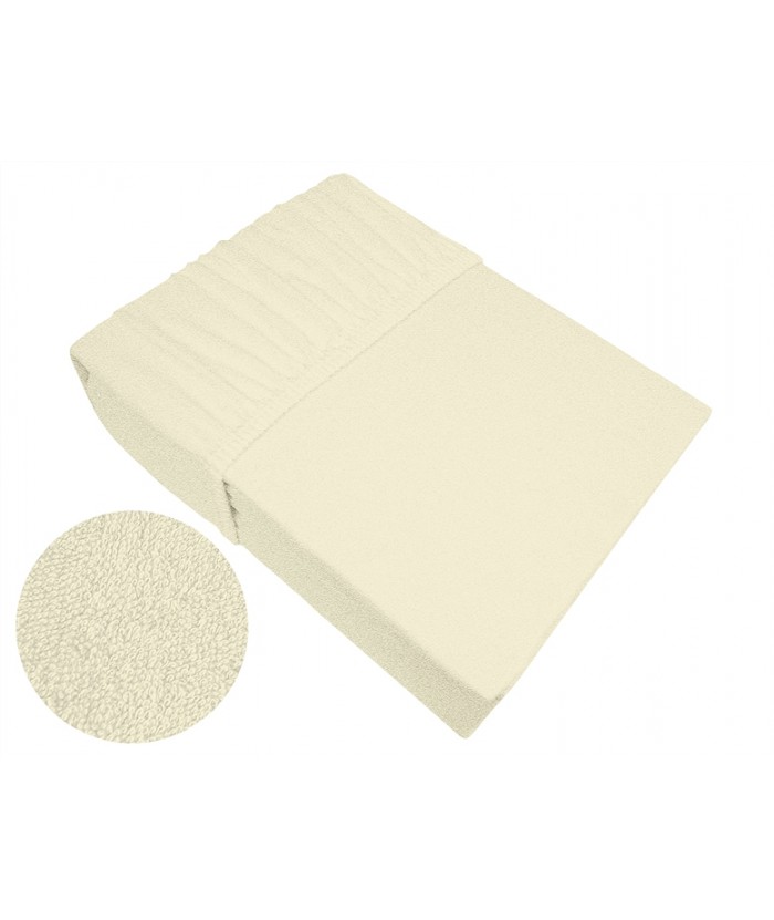 Prześcieradło bawełna frotte Frotex 140x200 z gumką kremowe