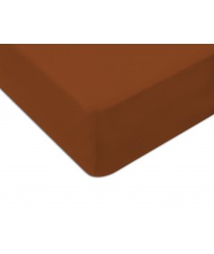 Prześcieradło bawełna jersey 140x200 z gumką brązowe