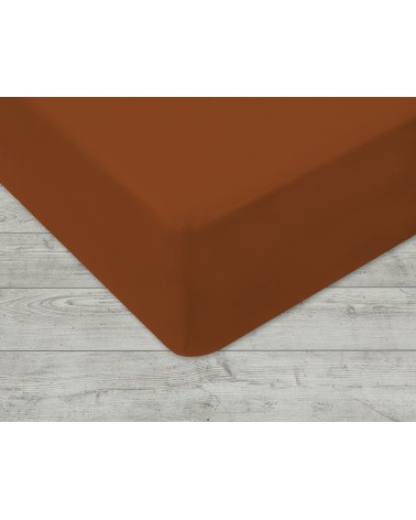 Prześcieradło bawełna jersey 90x200 z gumką brązowe