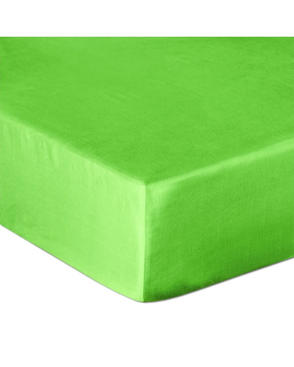 Prześcieradło satyna bawełniana z gumką 200x200 limonka