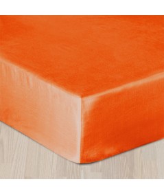 Prześcieradło satyna bawełniana z gumką 200x200 pomarańczowe