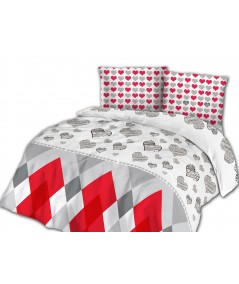 Pościel flanela bawełniana Flanellini 59-1 160x200 + 2x70x80 