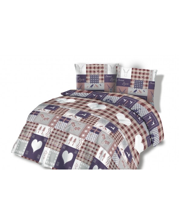 Pościel flanela bawełniana Flanellini 44-1 200x220 + 2x70x80 
