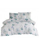 Pościel satyna bawełniana Blomster Mint 200x220 + 2x70x80 Exclusive