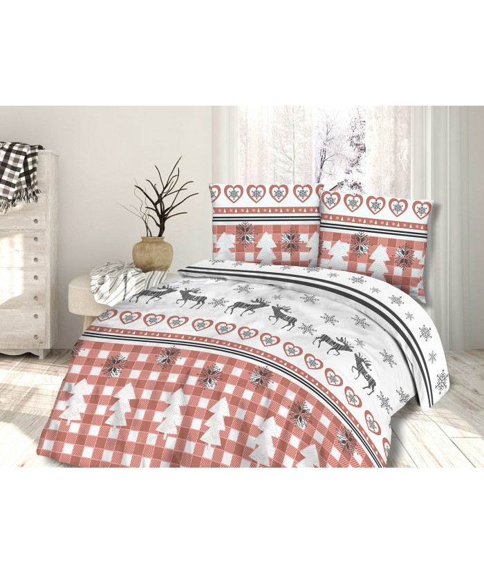 Pościel flanela bawełniana Flanellini 63-2 160x200 + 2x70x80 