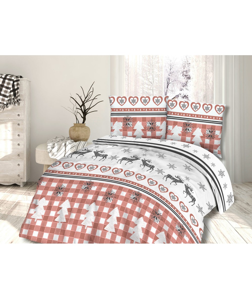 Pościel flanela bawełniana Flanellini 63-2 160x200 + 2x70x80 