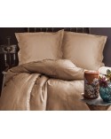 Pościel satyna żakardowa Monte Beige 200x220 + 2x70x80 Luxury Premium