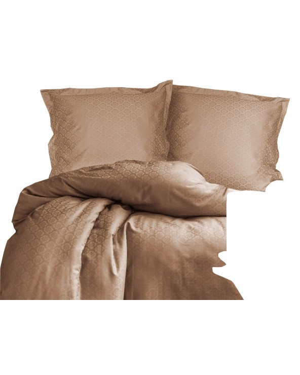 Pościel satyna żakardowa Monte Beige 200x220 + 2x70x80 Luxury Premium