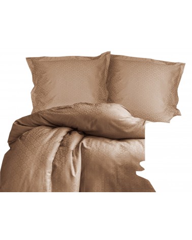 Pościel satyna żakardowa Monte Beige 200x220 + 2x70x80 Luxury Premium