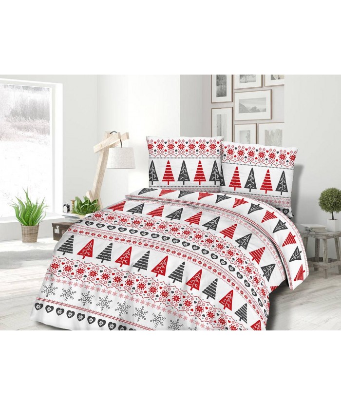 Pościel flanela bawełniana Flanellini 77-1 200x220 + 2x70x80 