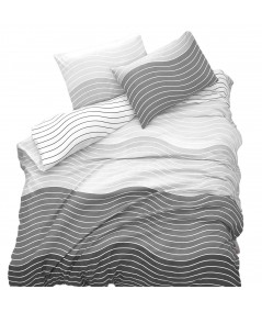 Pościel bawełniana 160x200 + 2x70x80 Wave Grey Exclusive