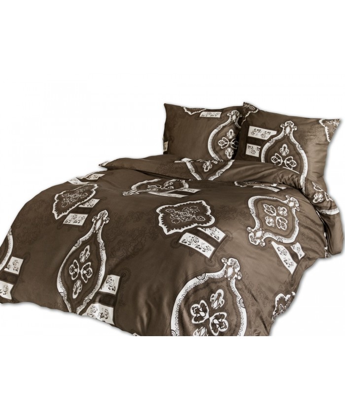 Pościel satyna bawełniana 200x220 + 2x70x80 Noble Brown Exclusive
