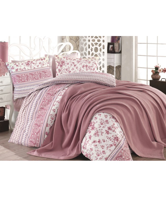 Pościel bawełniana 160x200 + 2x70x80 Lucida Pink Exclusive 