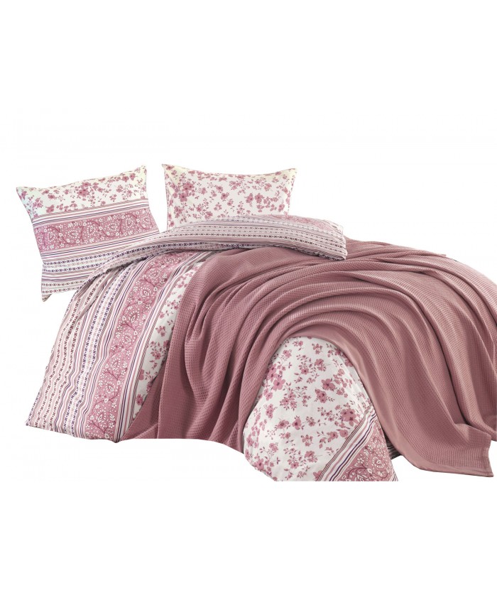 Pościel bawełniana 160x200 + 2x70x80 Lucida Pink Exclusive 