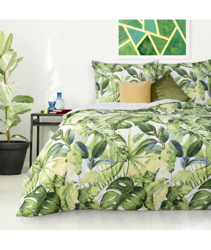 Pościel satyna bawełniana Monstera 1 160x200 +2x70x80