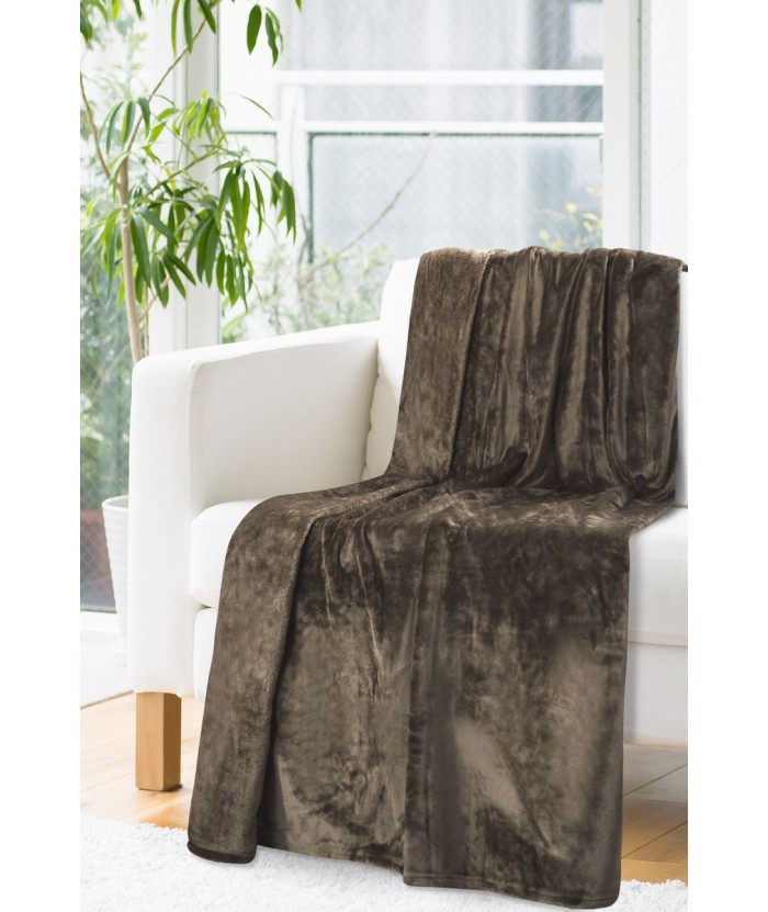 Koc pluszowy Soft 170x210 brązowy