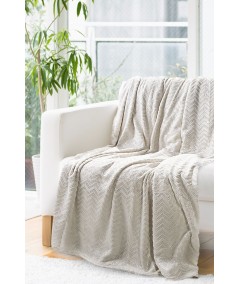 Koc pluszowy Nelly 150x200 kremowy/srebrny