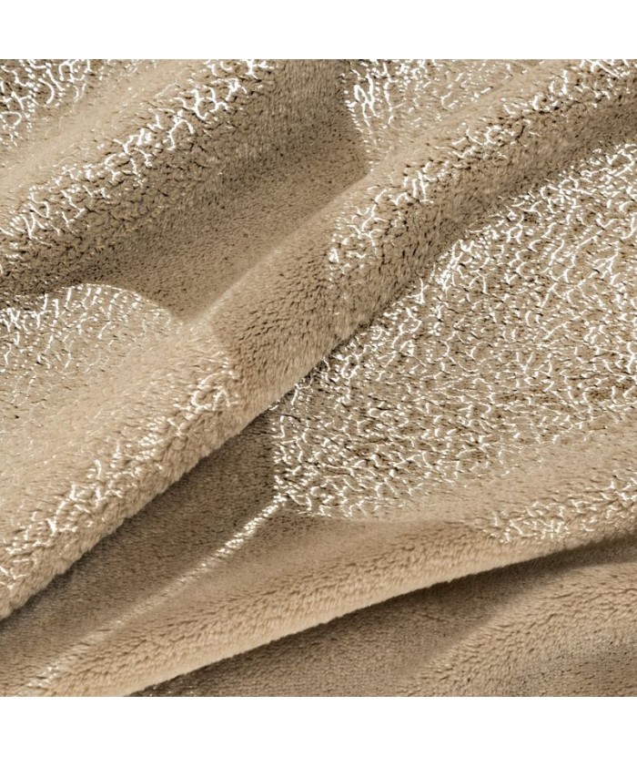 Koc pluszowy Ginko 2 150x200 ciemnobeżowy