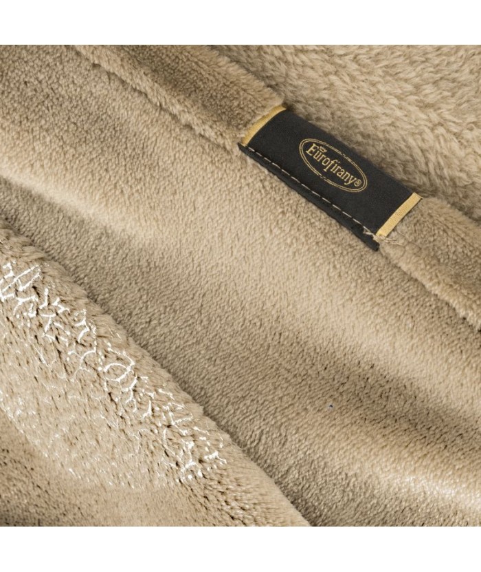 Koc pluszowy Ginko 2 150x200 ciemnobeżowy