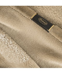 Koc pluszowy Ginko 2 150x200 ciemnobeżowy