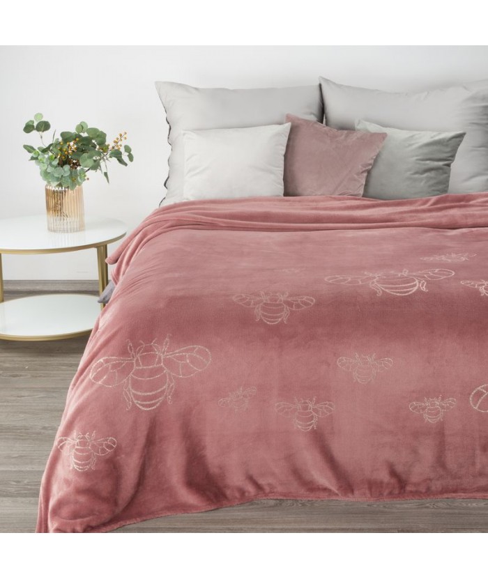 Koc pluszowy Stela 150x200 różowy Eurofirany Koc pluszowy Stela 150x200 różowy