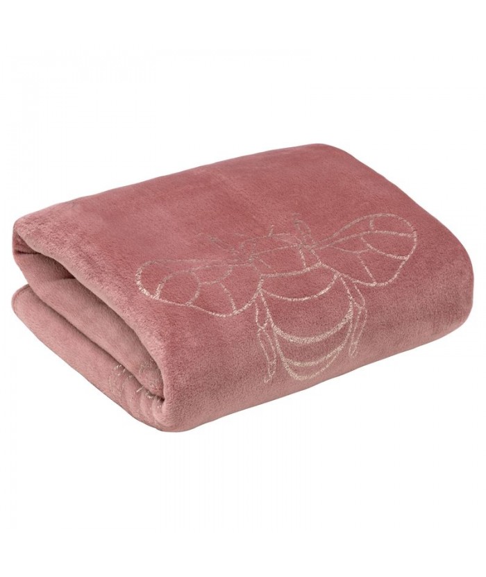 Koc pluszowy Stela 150x200 różowy Eurofirany Koc pluszowy Stela 150x200 różowy