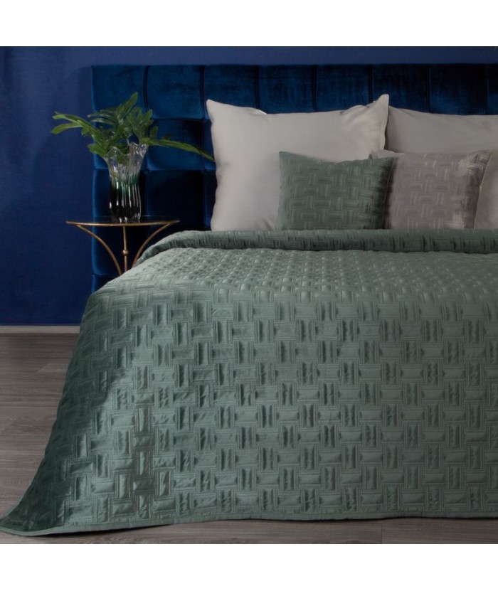 Narzuta velvet Ria 3 220x240 ciemnomiętowa Eurofirany Narzuta velvet Ria 3 220x240 ciemnomiętowa