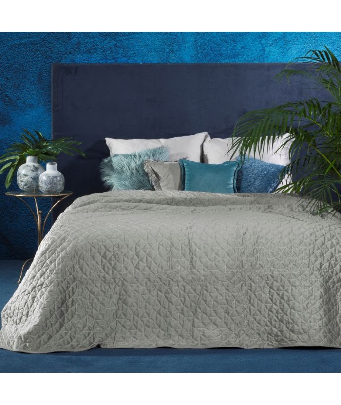 Narzuta velvet Willy 220x240 srebrna