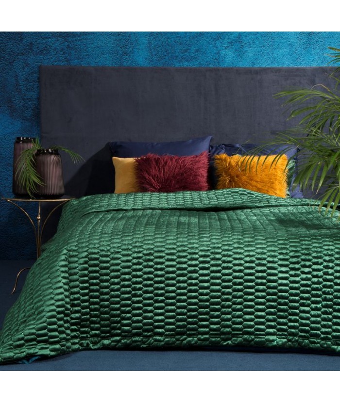 Narzuta velvet Alli 220x240 ciemnozielona