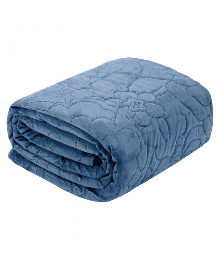 Narzuta velvet Ariel 4 200x220 niebieska Eurofirany Narzuta velvet Ariel 4 200x220 niebieska