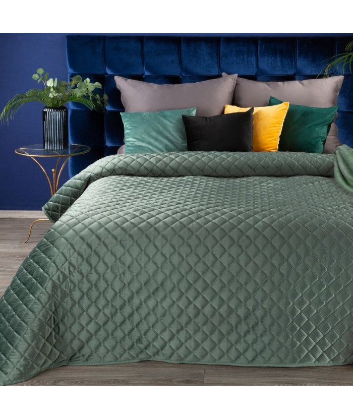 Narzuta velvet Ria 1 170x210 ciemnomiętowa Eurofirany Narzuta velvet Ria 1 170x210 ciemnomiętowa