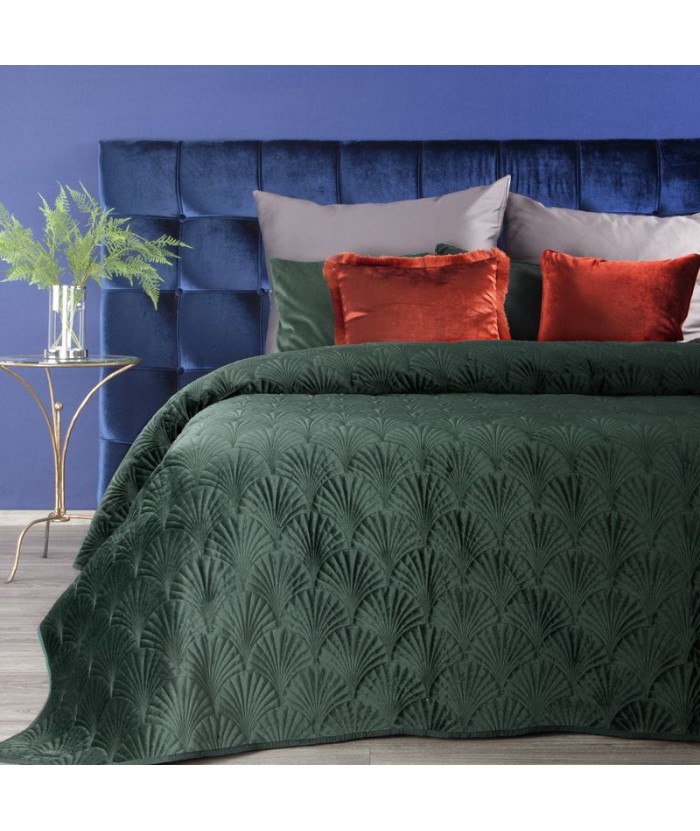 Narzuta velvet Ria 2 220x240 ciemnomiętowa Eurofirany Narzuta velvet Ria 2 220x240 ciemnomiętowa