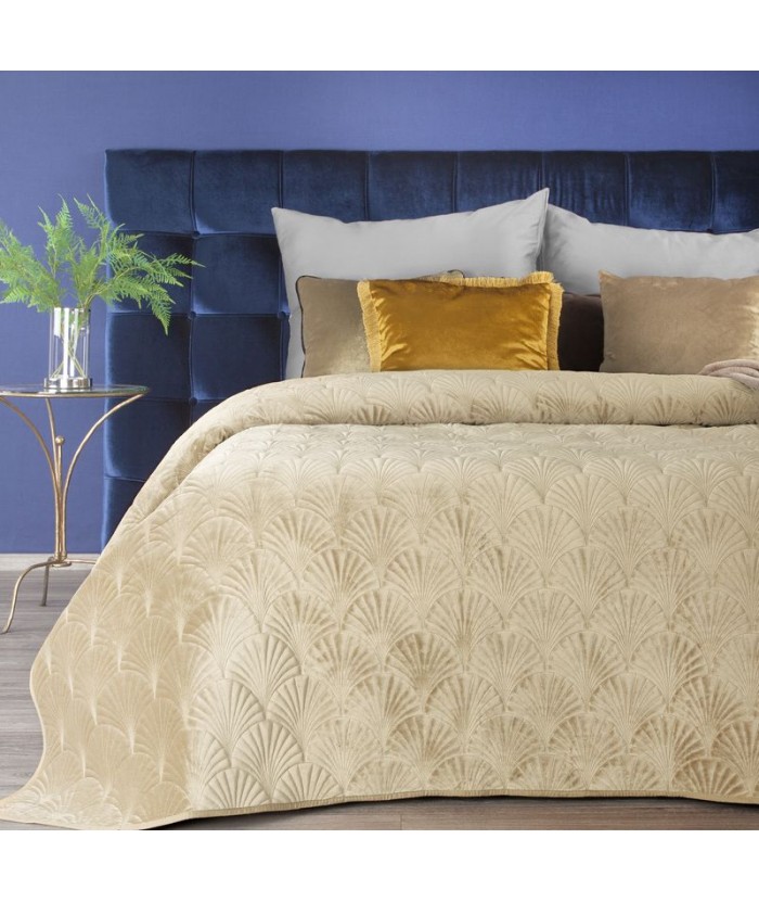 Narzuta velvet Ria 2 220x240 beżowa Eurofirany Narzuta velvet Ria 2 220x240 beżowa