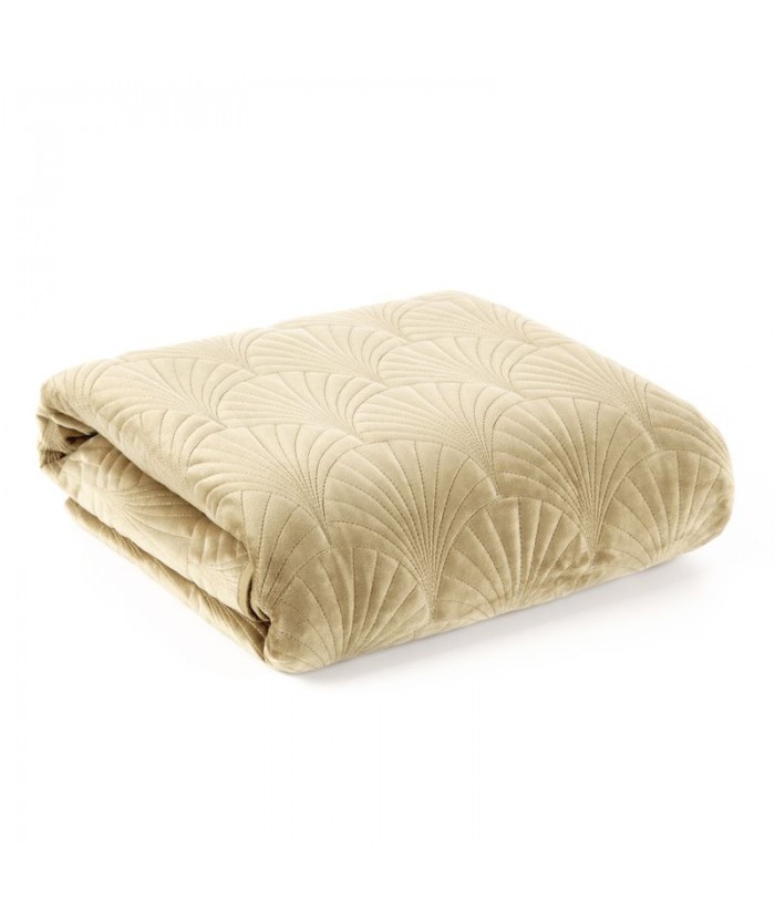 Narzuta velvet Ria 2 220x240 beżowa Eurofirany Narzuta velvet Ria 2 220x240 beżowa