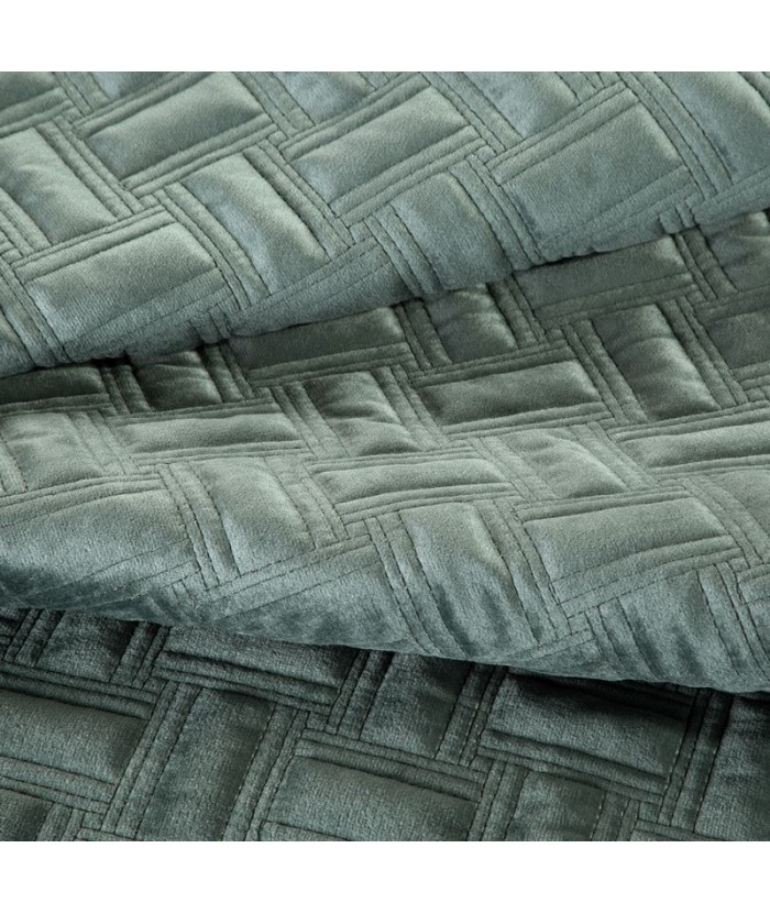 Narzuta velvet Ria 3 170x210 ciemnomiętowa Eurofirany Narzuta velvet Ria 3 170x210 ciemnomiętowa