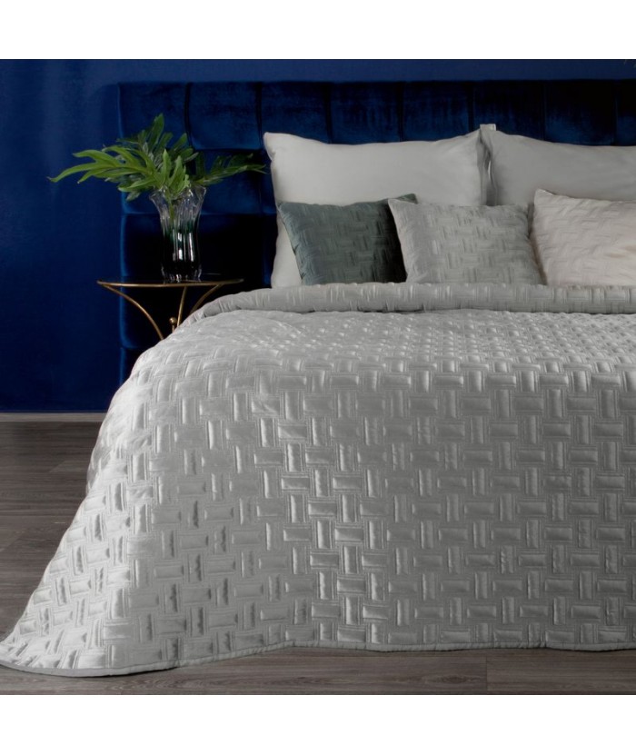 Narzuta velvet Ria 3 170x210 srebrna Eurofirany Narzuta velvet Ria 3 170x210 srebrna