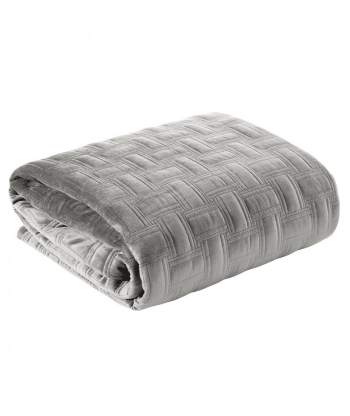 Narzuta velvet Ria 3 170x210 srebrna Eurofirany Narzuta velvet Ria 3 170x210 srebrna