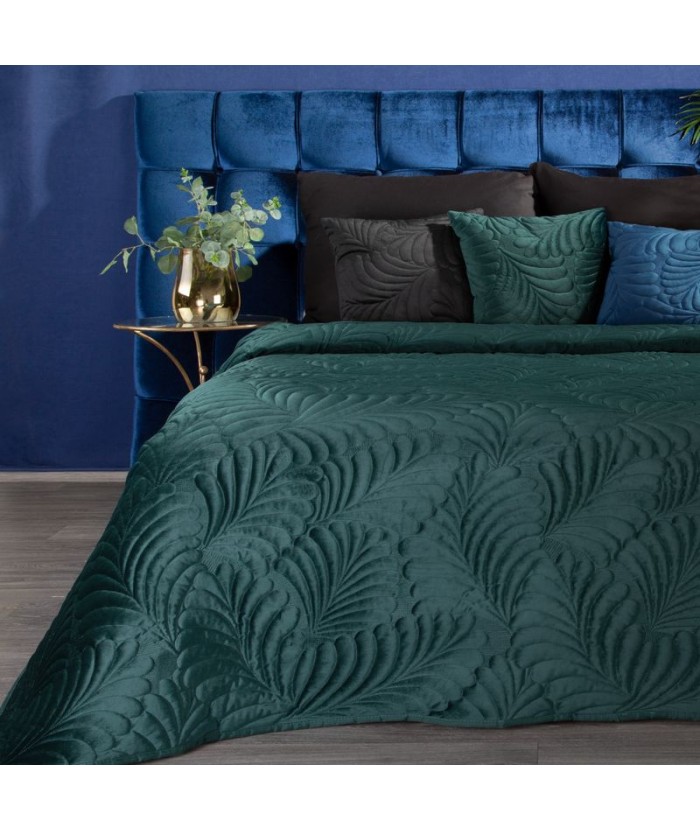 Narzuta velvet Ria 4 170x210 ciemnoturkusowa Eurofirany Narzuta velvet Ria 4 170x210 ciemnoturkusowa
