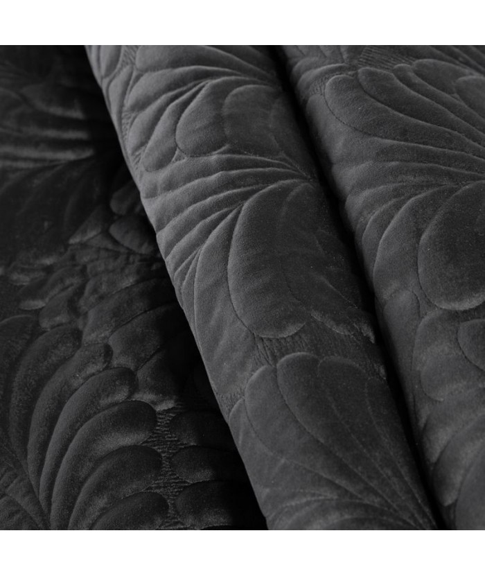 Narzuta velvet Ria 4 220x240 czarna Eurofirany Narzuta velvet Ria 4 220x240 czarna