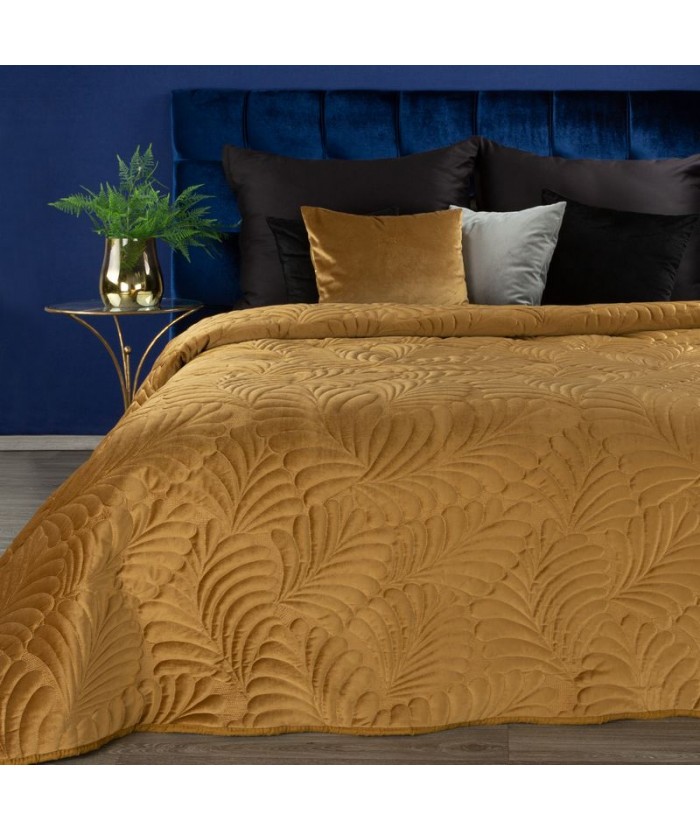 Narzuta velvet Ria 4 220x240 miodowa Eurofirany Narzuta velvet Ria 4 220x240 miodowa