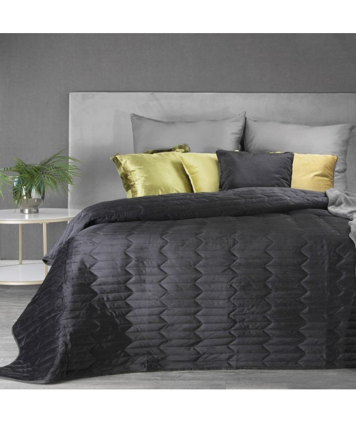 Narzuta velvet Sofia 1 230x260 czarna Eurofirany Narzuta velvet Sofia 1 230x260 czarna