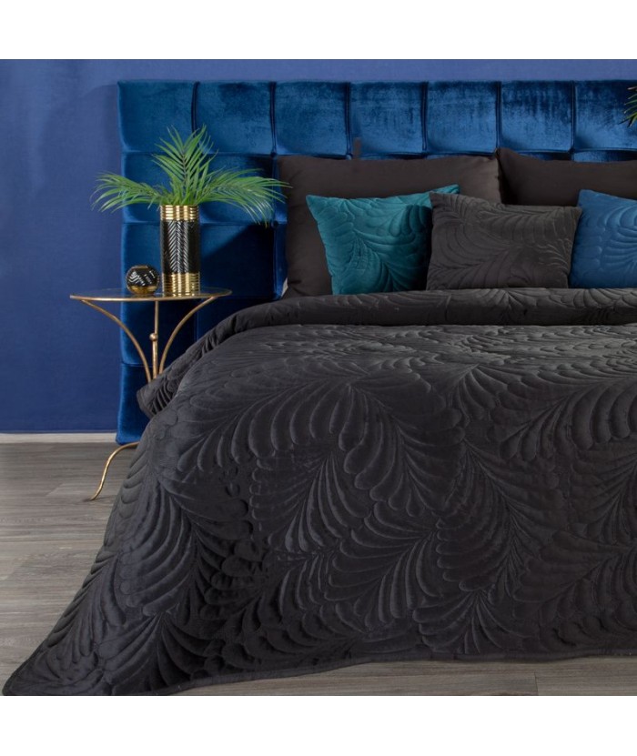 Narzuta velvet Ria 4 170x210 czarna