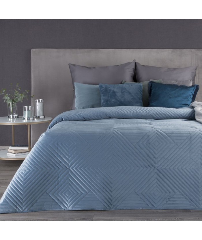 Narzuta velvet Sofia 2 170x210 niebieska Eurofirany Narzuta velvet Sofia 2 170x210 niebieska