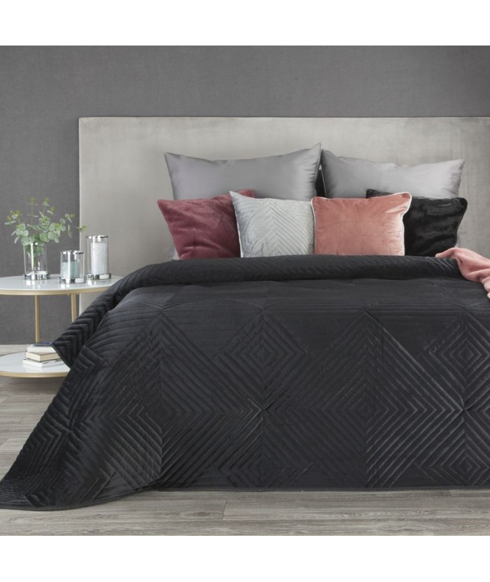 Narzuta velvet Sofia 2 170x210 czarna