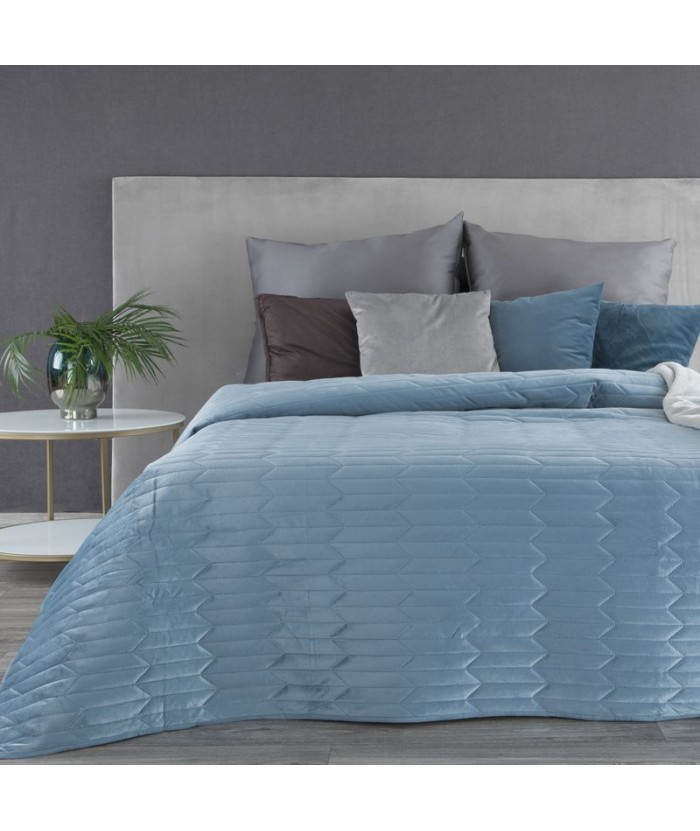 Narzuta velvet Sofia 1 230x260 niebieska Eurofirany Narzuta velvet Sofia 1 230x260 niebieska